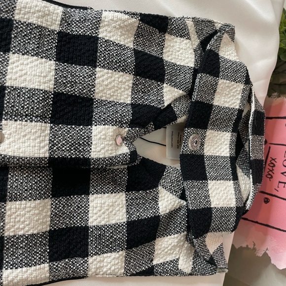 Veronica Beard Black and White Buffalo Plaid Check Slate Dickey - Picture 6 of 7